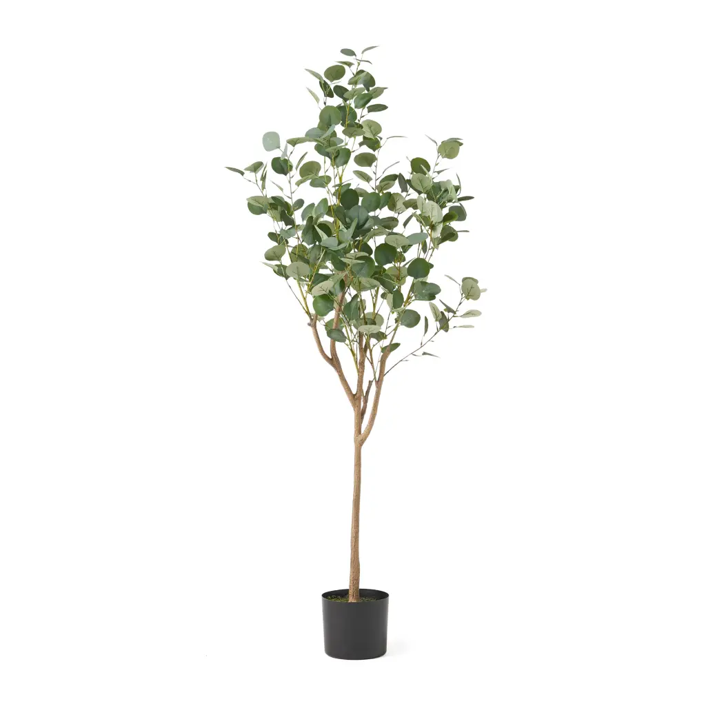 150Cm Artificial Eucalyptus Tree Green Ferrous Metal Polymer nh-bc furniturings