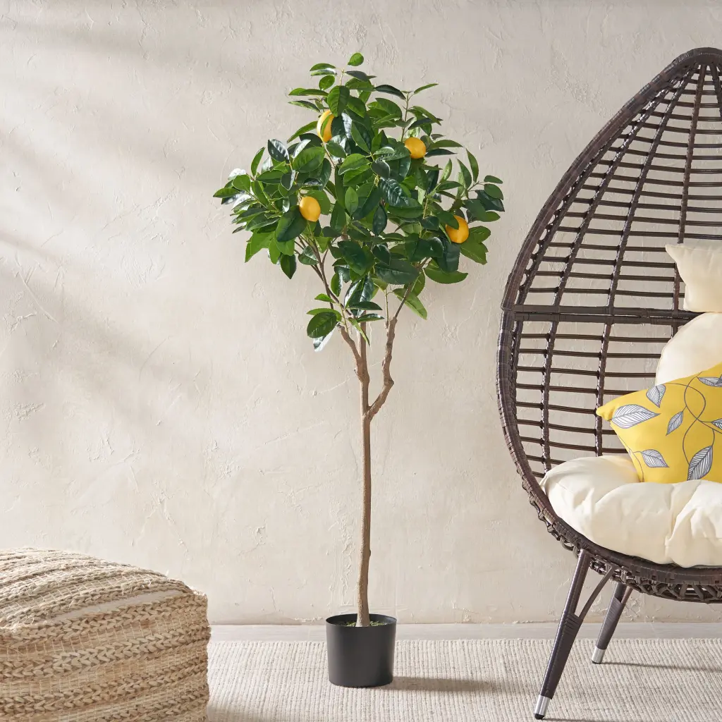 150Cm Artificial Lemon Tree Green Ferrous Metal Polymer nh-bc furniturings