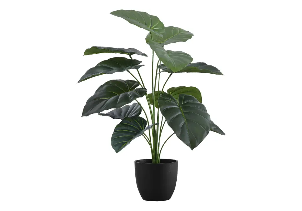 24 Inch Tall Artificial Alocasia Plant Indoor Faux Fake Table Green 8th street living