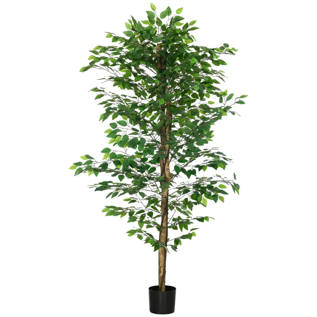 Homcom 6Ft Artificial Ficus Tree Pot Indoor and Outdoor Decor aosom business