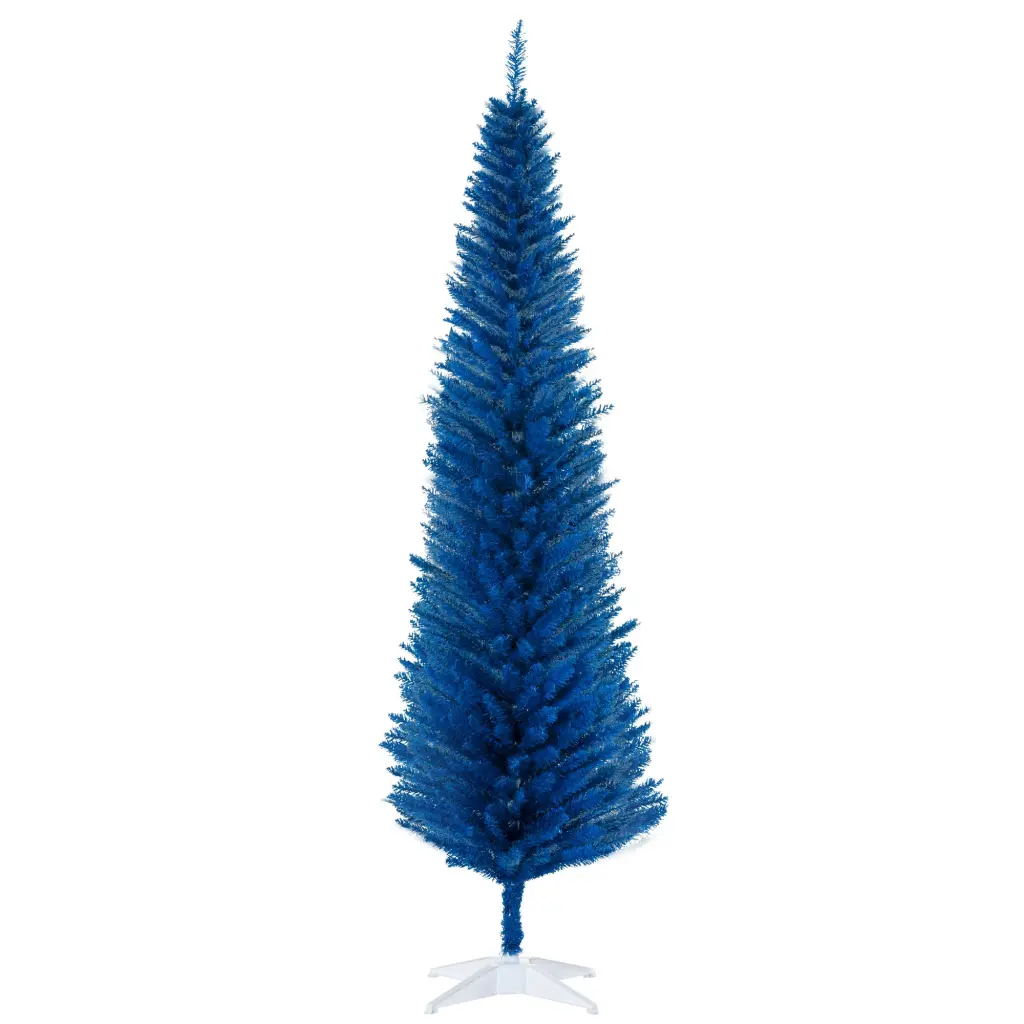 Homcom 7' Artificial Pencil Christmas Tree, Slim Xmas Tree 499 Realistic Tips aosom business