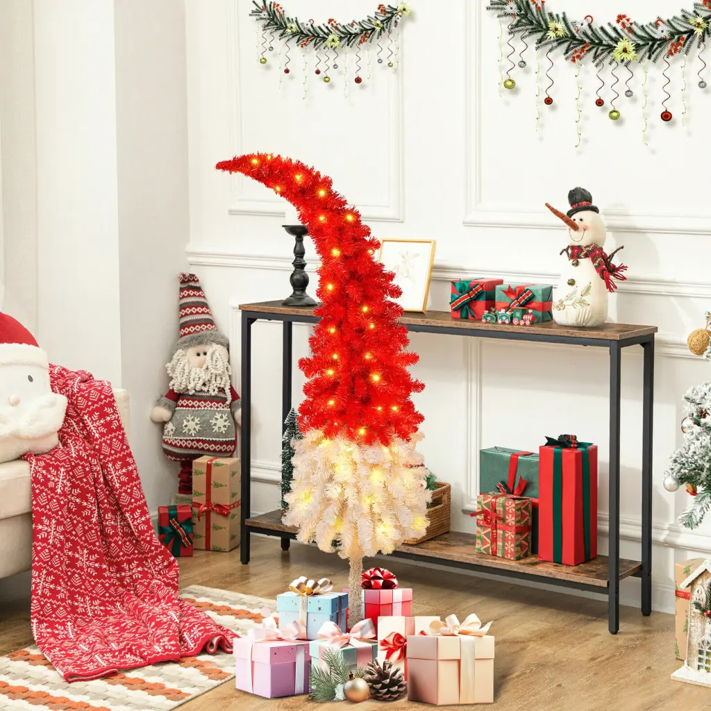 5Ft Hinged Fir Artificial Christmas Tree Bent Top Xmas Decor mrs