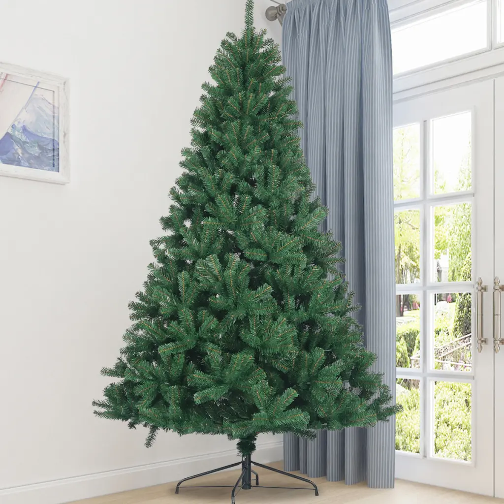 6Ft Artificial Christmas Tree, Full Natural Spruce PVC Fir Tree Foldable Design yibai
