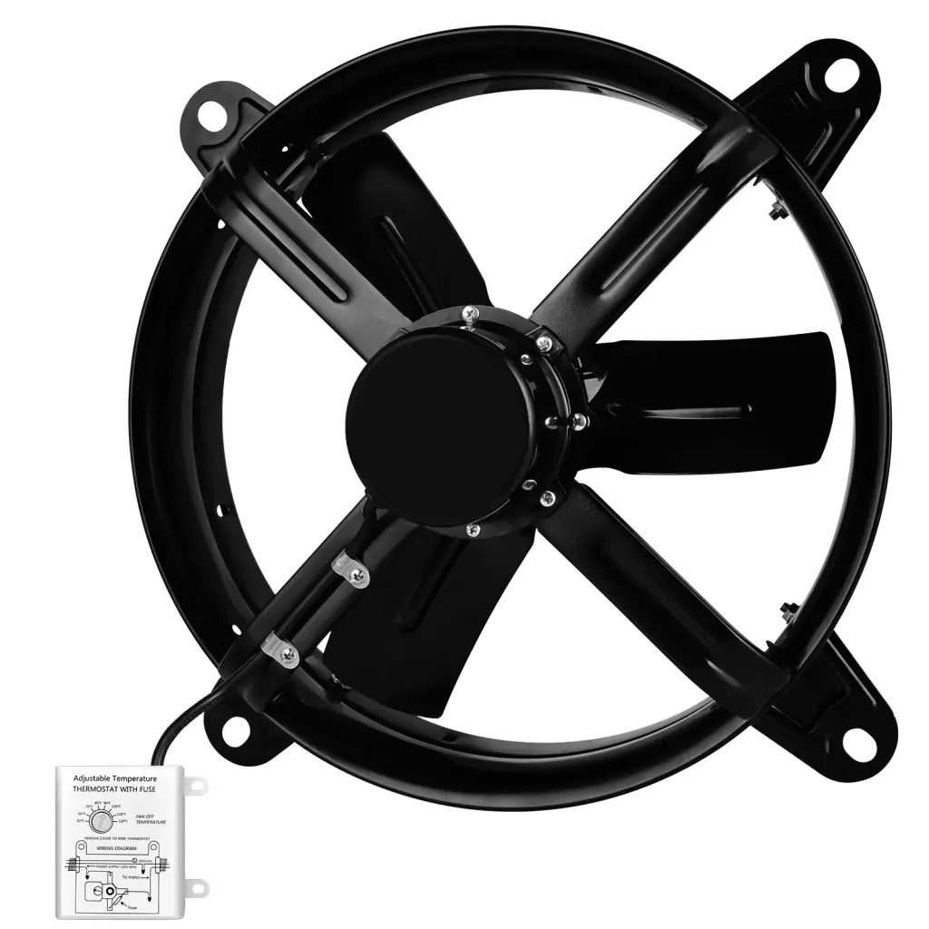 Healsmart 14 Inch Mount Fan Attic Gable Ventilator Customizable Temperature w1134dhs