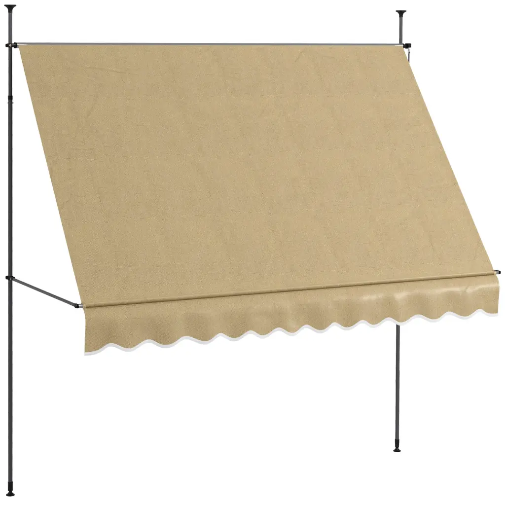 Outsunny Manual Retractable Awning 118 Non Screw Freestanding Patio Cover aosom business