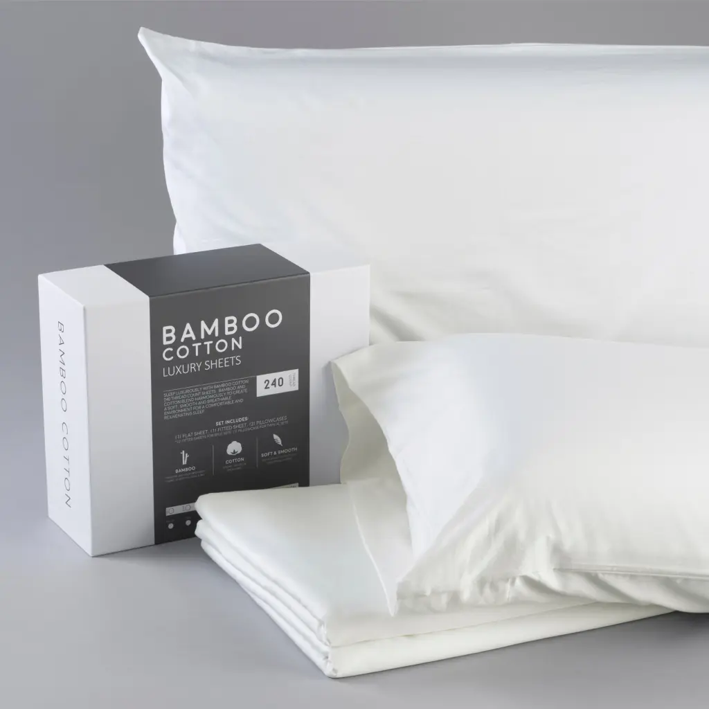 Bamboo Cotton Sheets Soft and Smooth Viscose - Ivory King Size motiontrend