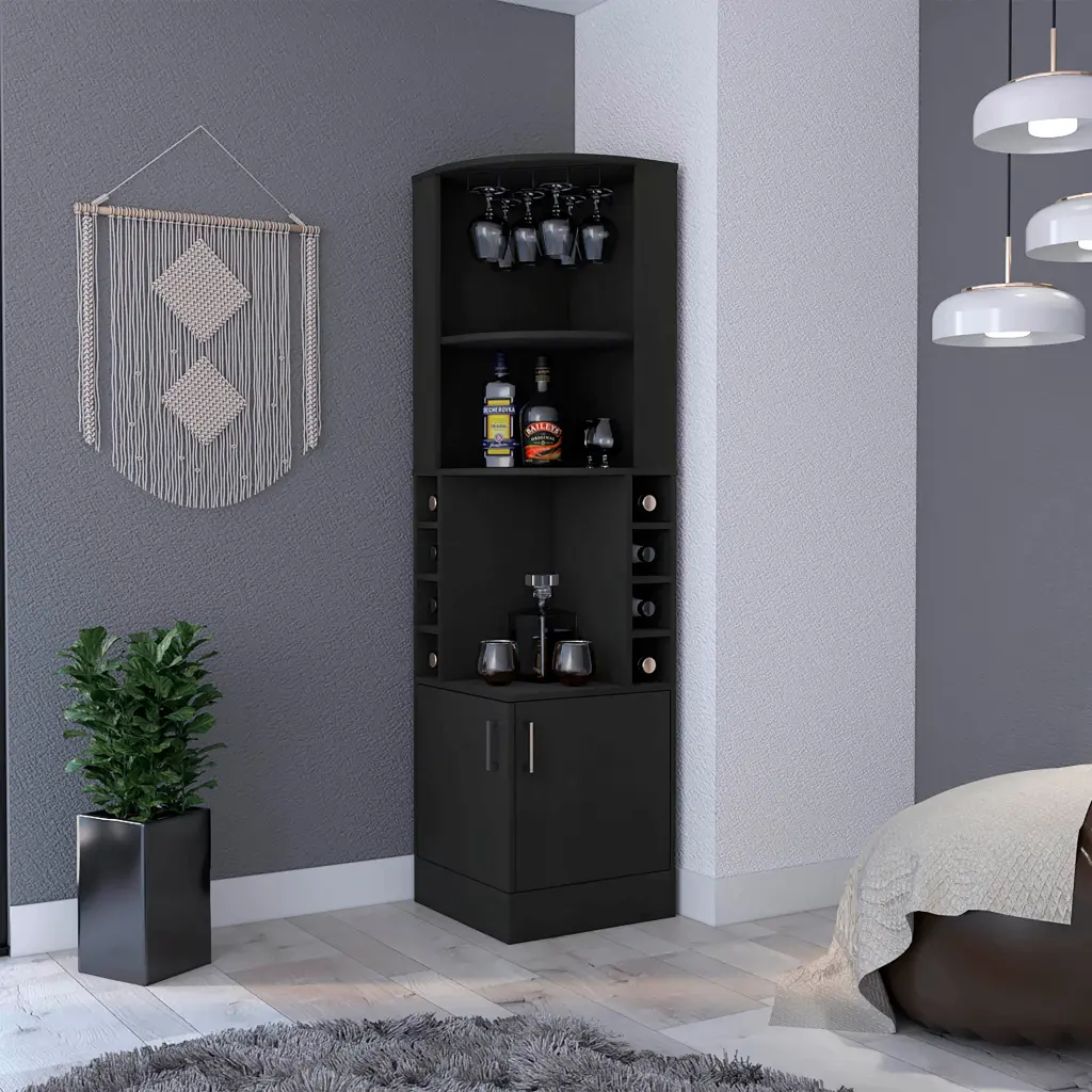 Corner Bar Cabinet Double Door Cabinet Glass Rack And Wine Storage depot e-shop