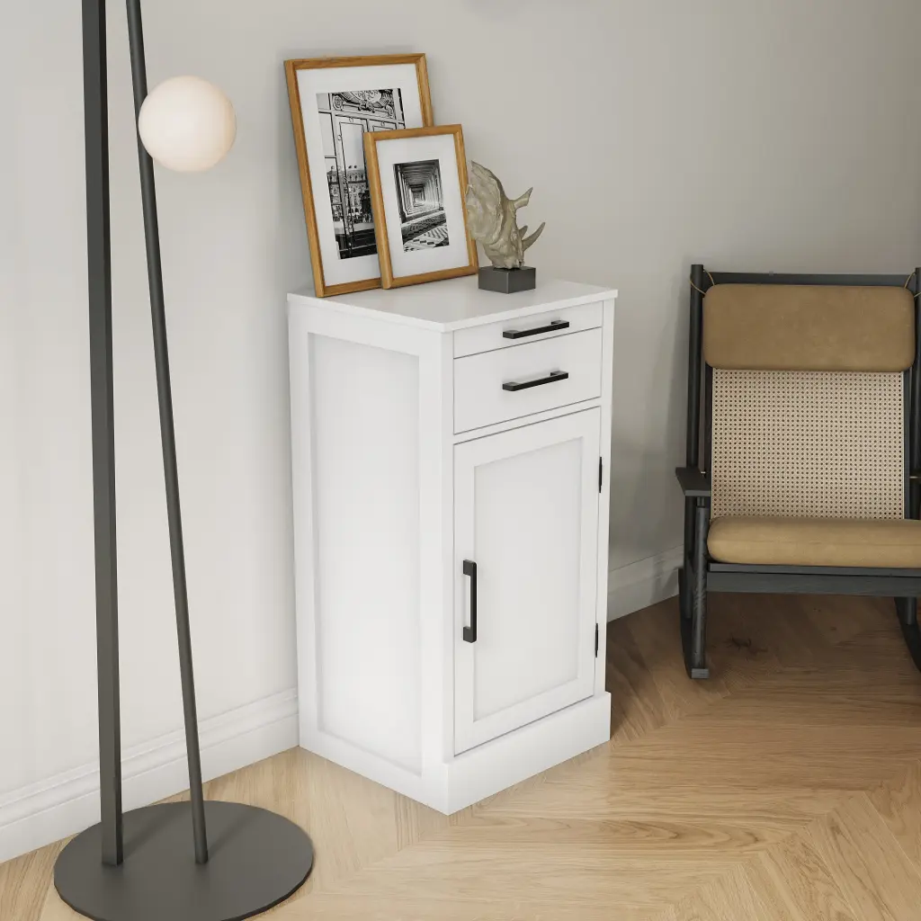 White Hue Modular Wine Bar Cabinet Buffet Cabinet Hutch Dining Room joysource furniture