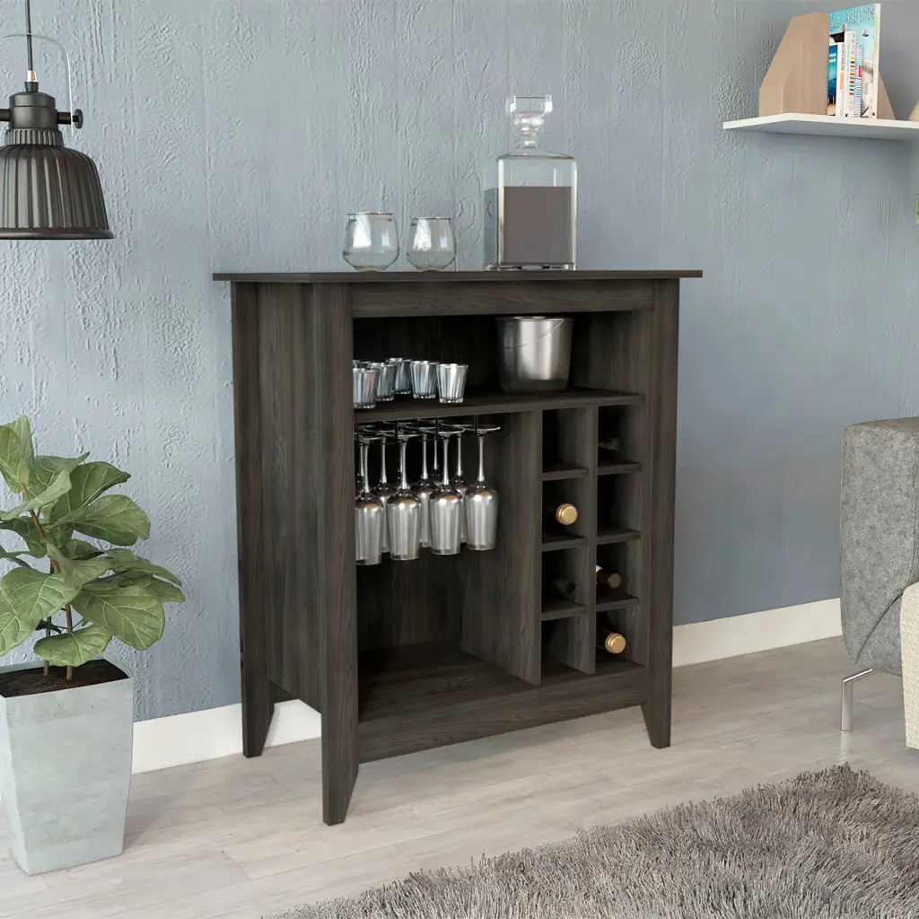 Essential Bar Cabinet Open Shelf Wine Rack and Drawer Home Bar rta muebles colombia