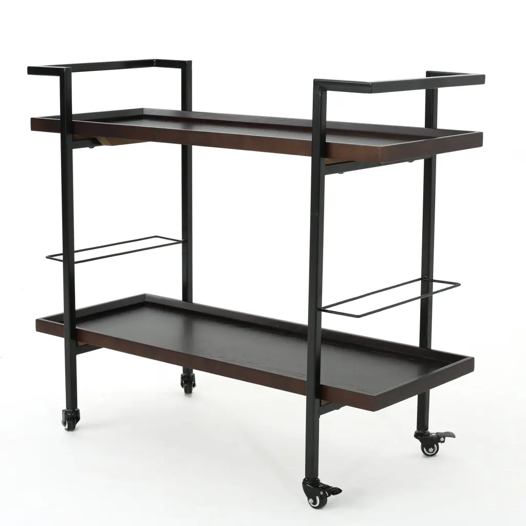 Bar Shopping Basket Walnut Brown Wood comfortcove-can