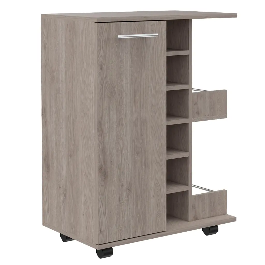 Bar Shopping Basket Two External Shelves Four Casters and Built Wine Rack rta mubles colombia