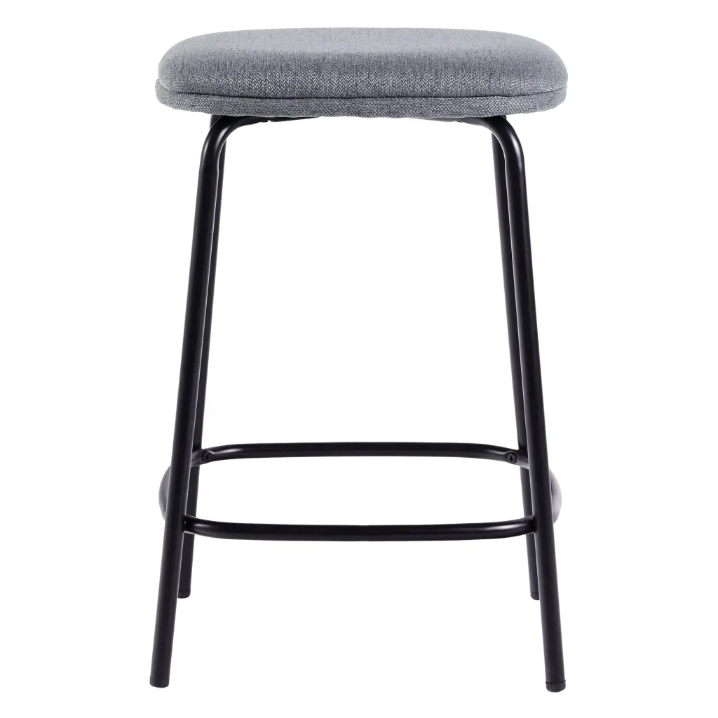 Modern Effortless Counter Stool Upholstered Seat Set 2 Charcoal Kitchen Stools walker edison