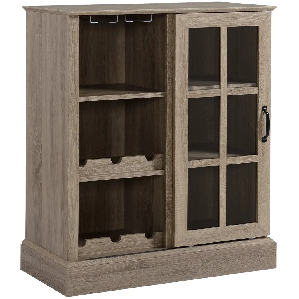 Homcom Wine Bar Cabinet Small Sideboard Buffet Kitchen Storage aosom business
