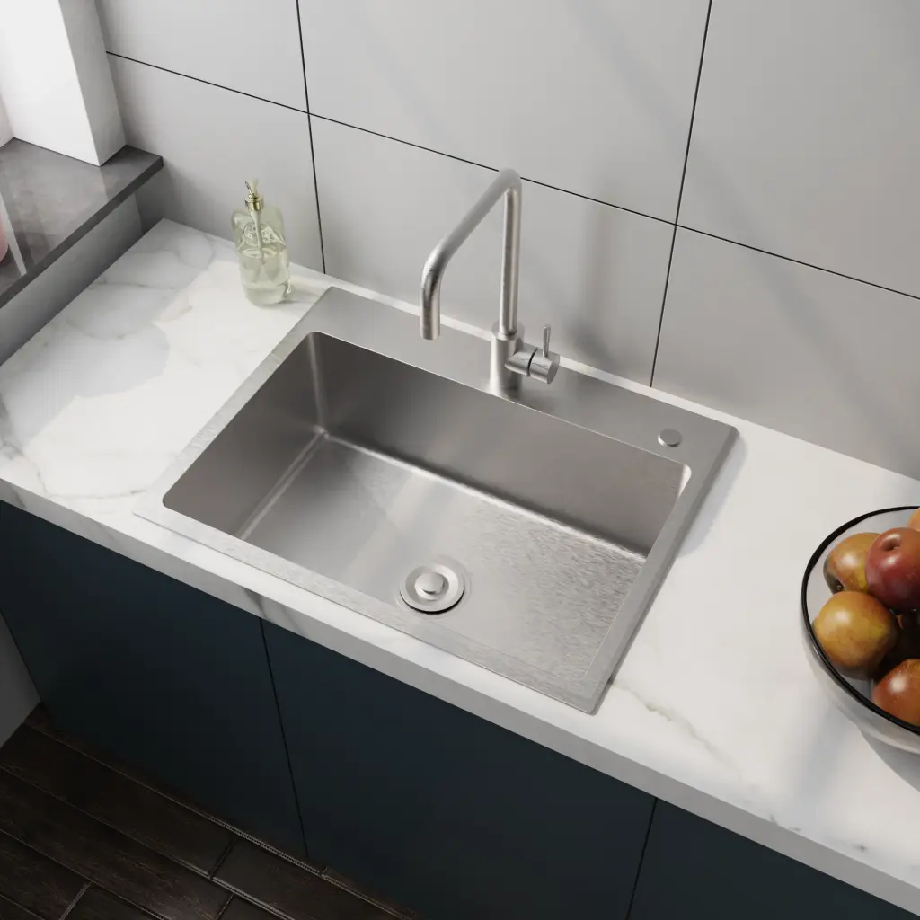 24 Inch Stainless Alloy Metal Washing Sink Faucet Hoses And Drain Head goodyo bathroom products