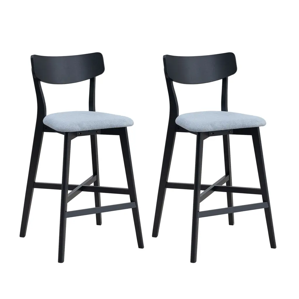 Wooden Bar Chairs Set 2 Modern Soft Upholstered Kitchen Island Chairs justone