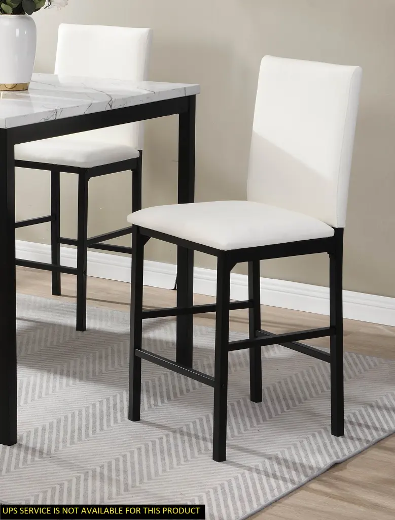 White Counter Height Chairs 4Pc Set Black Metallic Frame Casual Dining Room kanepe