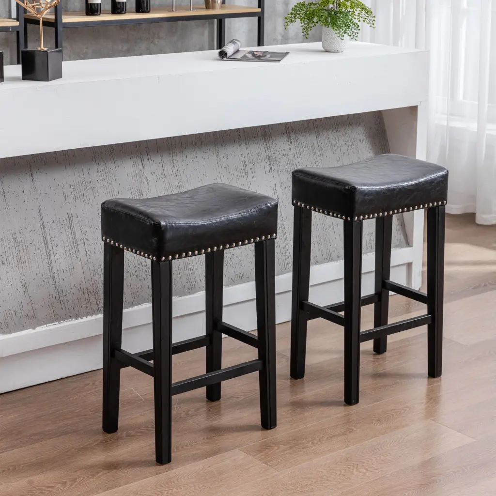 Counter Height 29 Inch Bar Stools Kitchen Backless Faux Leather a-a furniture