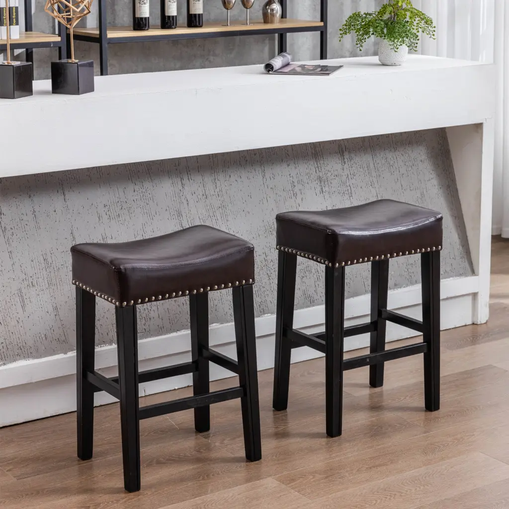 Counter Height 26 Inch Bar Stools Kitchen Backless Faux Leather a-a furniture