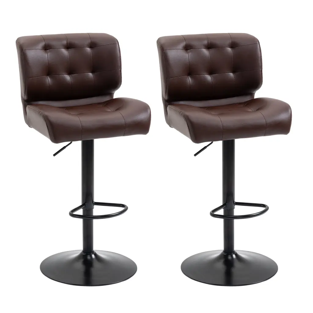 Homcom Bar Height Bar Stools Set 2 Customizable Seat Thick Padding aosom business