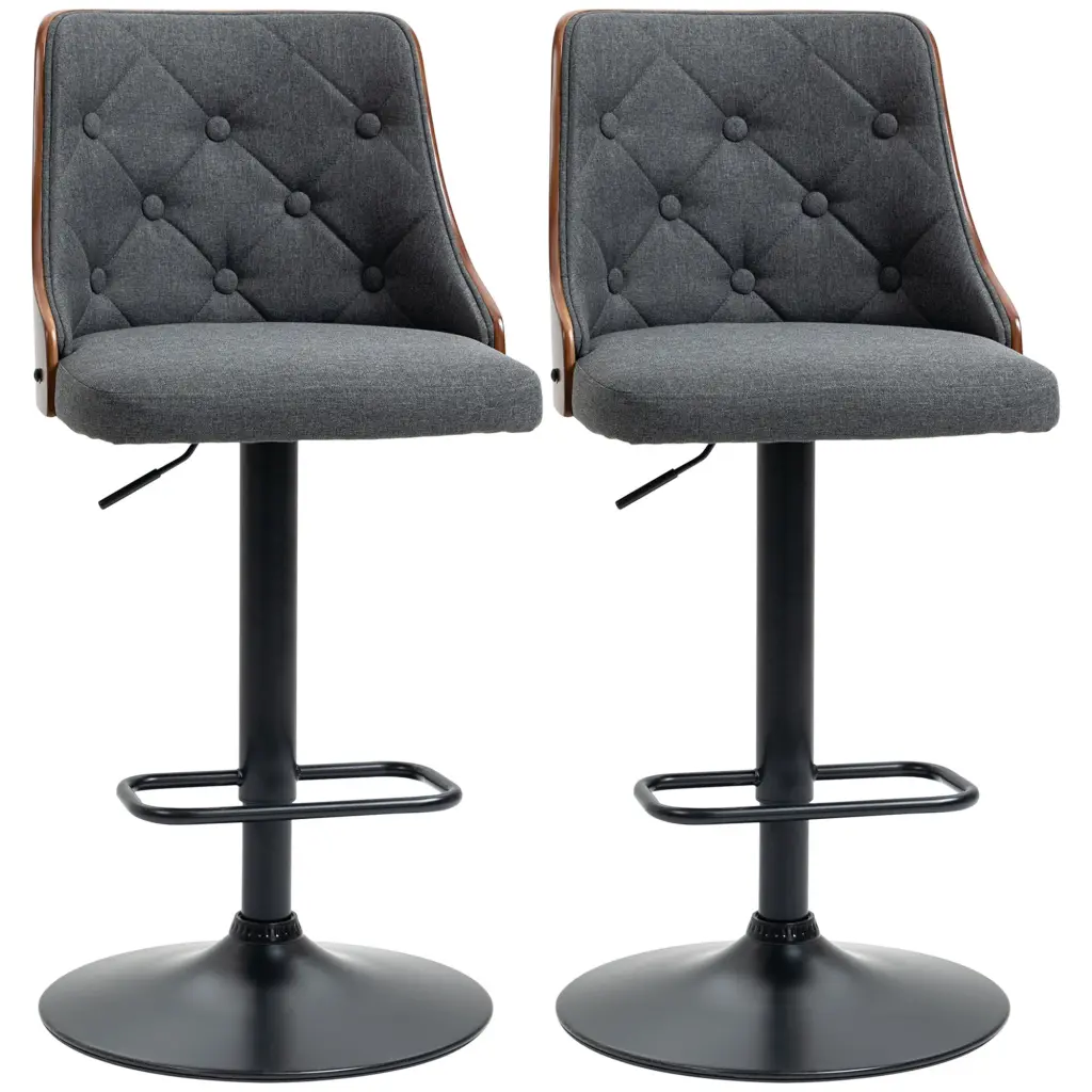 Homcom Counter Height Bar Stools Set 2 Swivel and Height Customizable aosom business