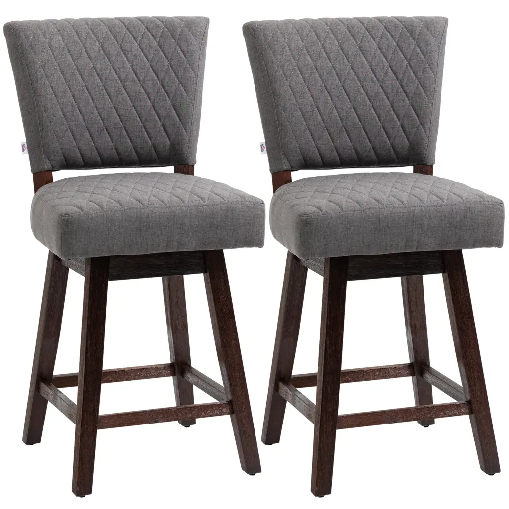 Homcom Counter Height Bar Stools, Set 2, Swivel Barstools 26.5 Inch Kitchen Stools aosom business