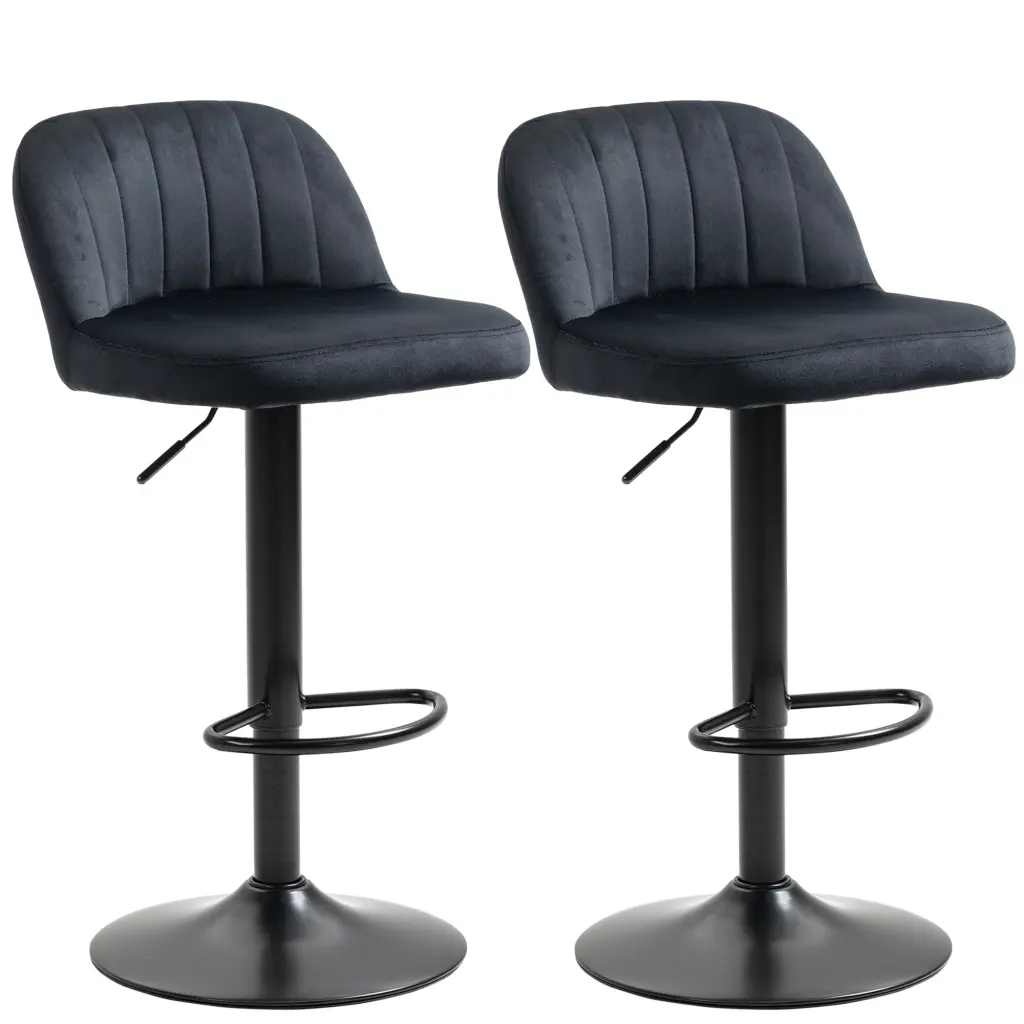 Homcom Set 2 Velvet Counter Height Barstools Customizable aosom business
