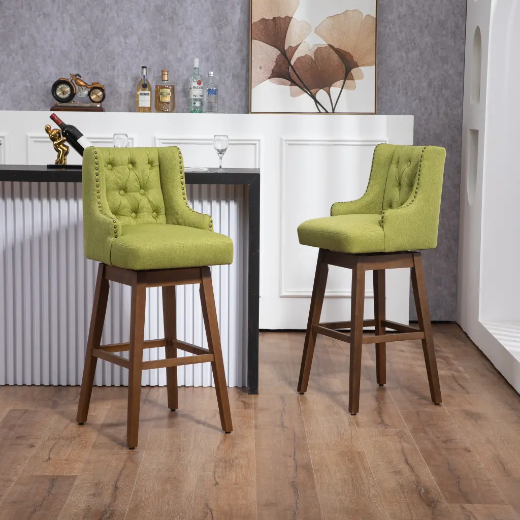 Coolmore Bar Stools Set 2 Counter Height Chairs Footrest Kitchen Island coolmore w-395