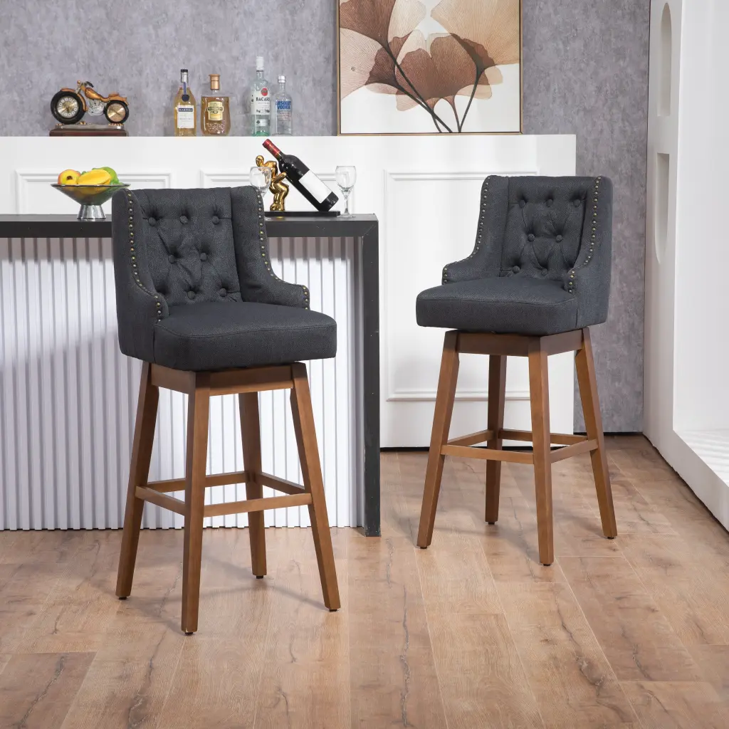 Coolmore Bar Stools Set 2 Counter Height Chairs Footrest Kitchen coolmore w-395