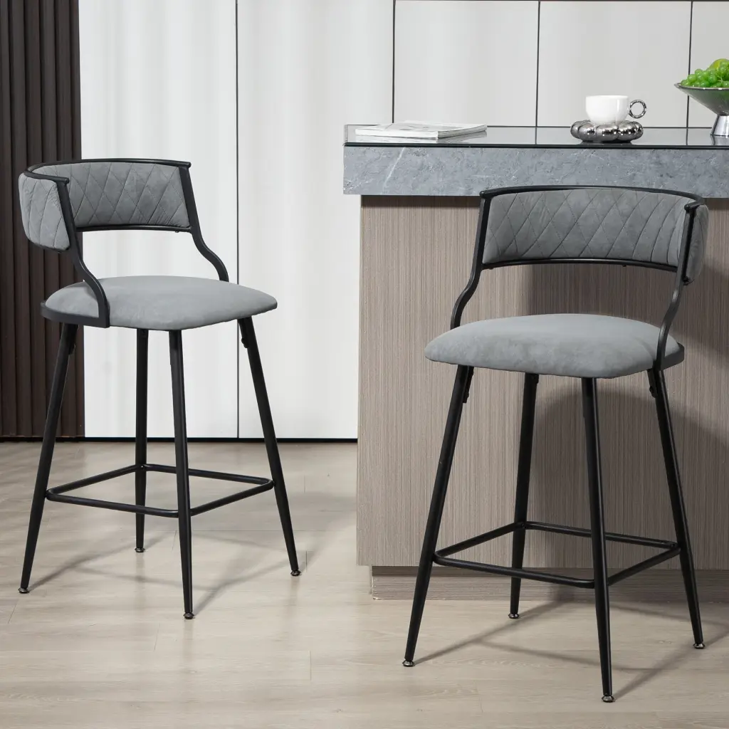 26" Counter Height Bar Stools Pu Cover Kitchen Island Counter Bar Sto