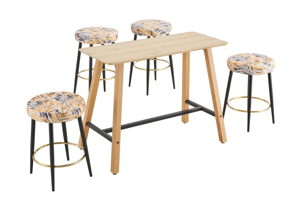 Counter Height Bar Stools Set 2 - PU Upholstered Kitchen Stools d-n furniture
