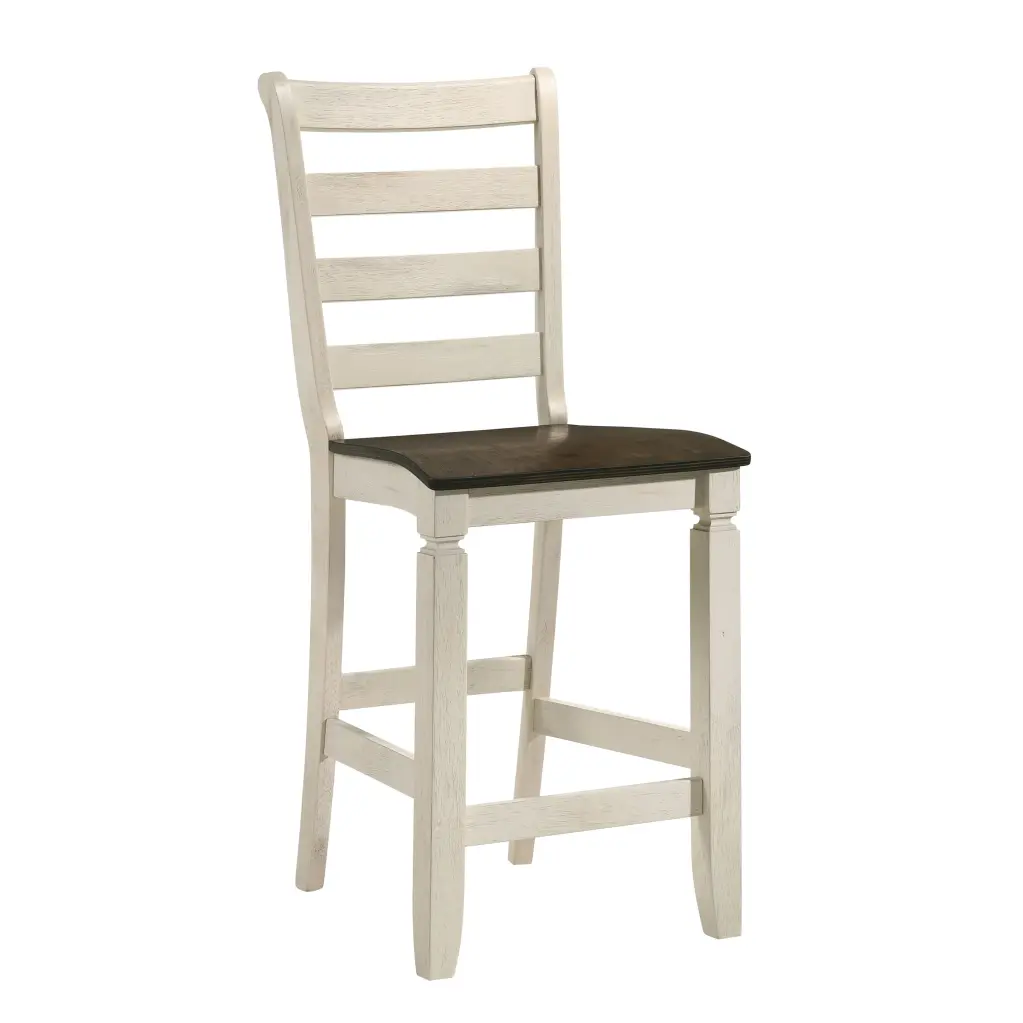 Oak and Antique White Counter Height Stools Set 2 Kitchen Bar Stools furniture max