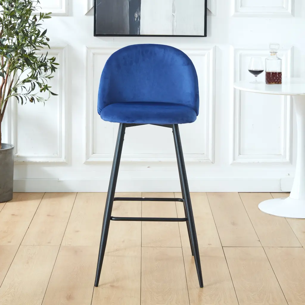 Set 2 Velvet Modern Counter Bar Height Stools gardenia home furnishings