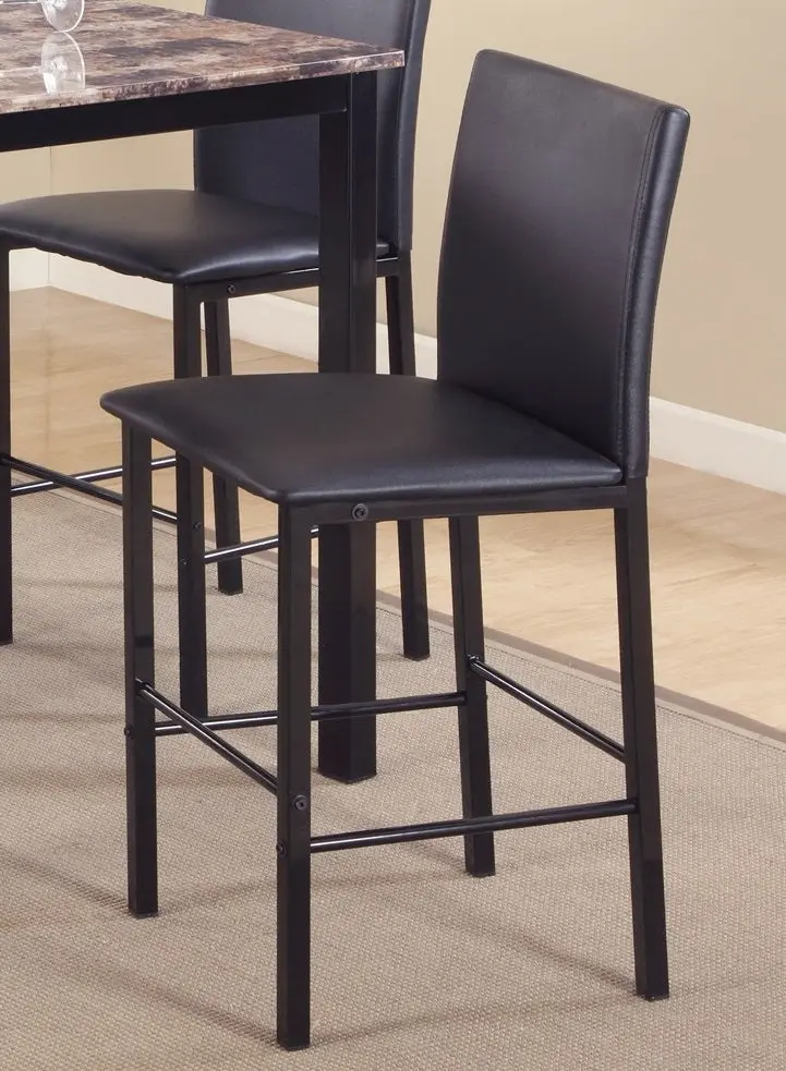 Citico Metallic Counter Height Dining Chairs Black Metallic Frame Set 4 Kitchen Bar hz