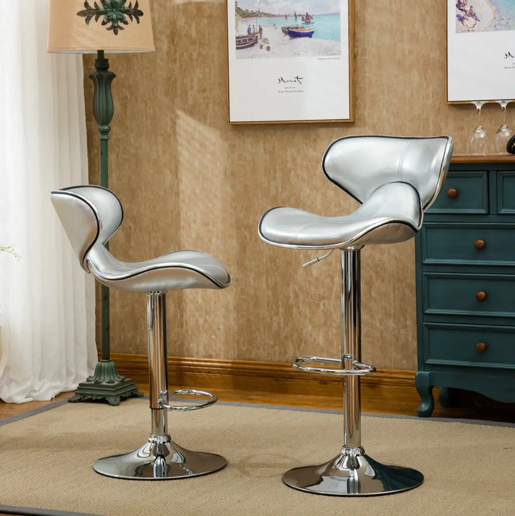 Masaccio Upholstery Airlift Customizable Swivel Barstool Chrome Base hz