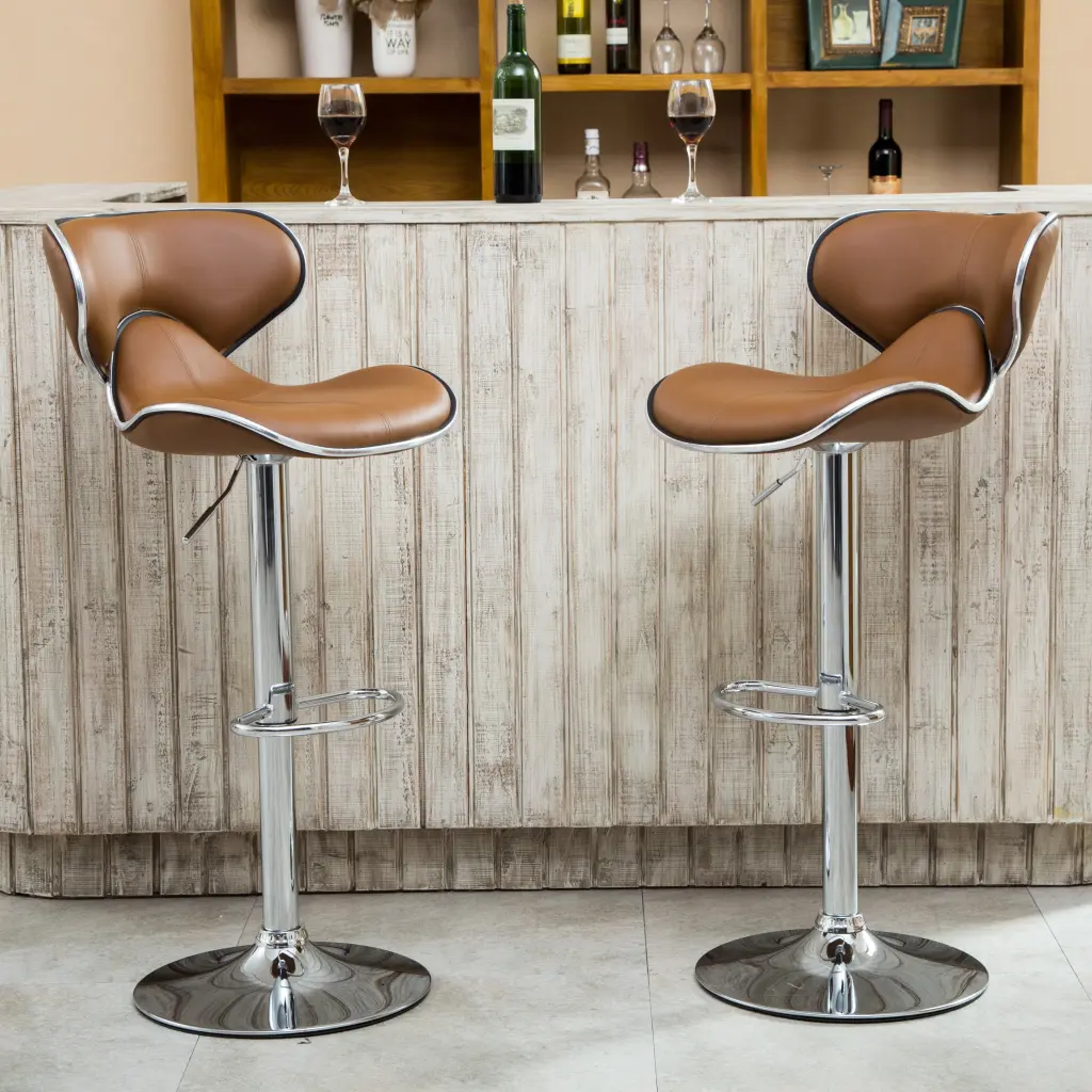 Masaccio Upholstery Airlift Customizable Swivel Barstool Chrome Base hz
