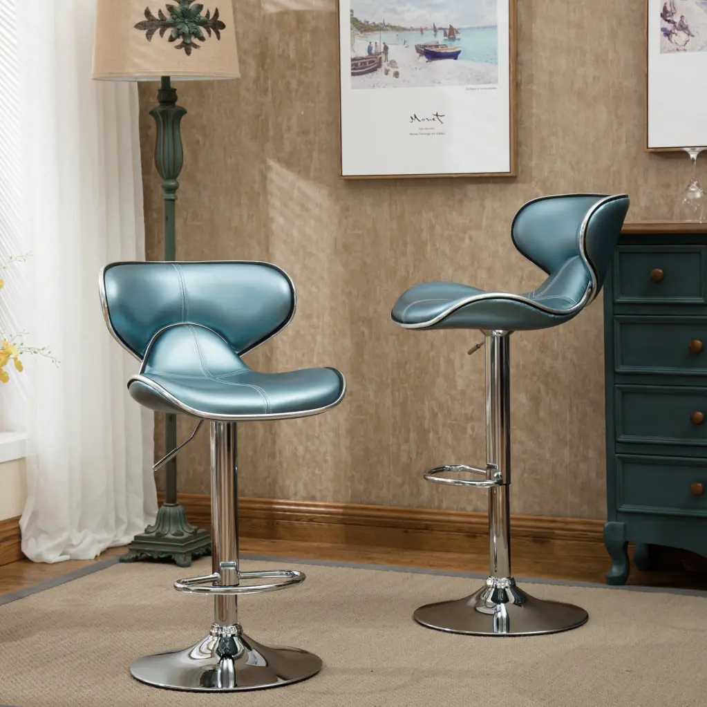Masaccio Upholstery Airlift Customizable Swivel Barstool Chrome Base hz