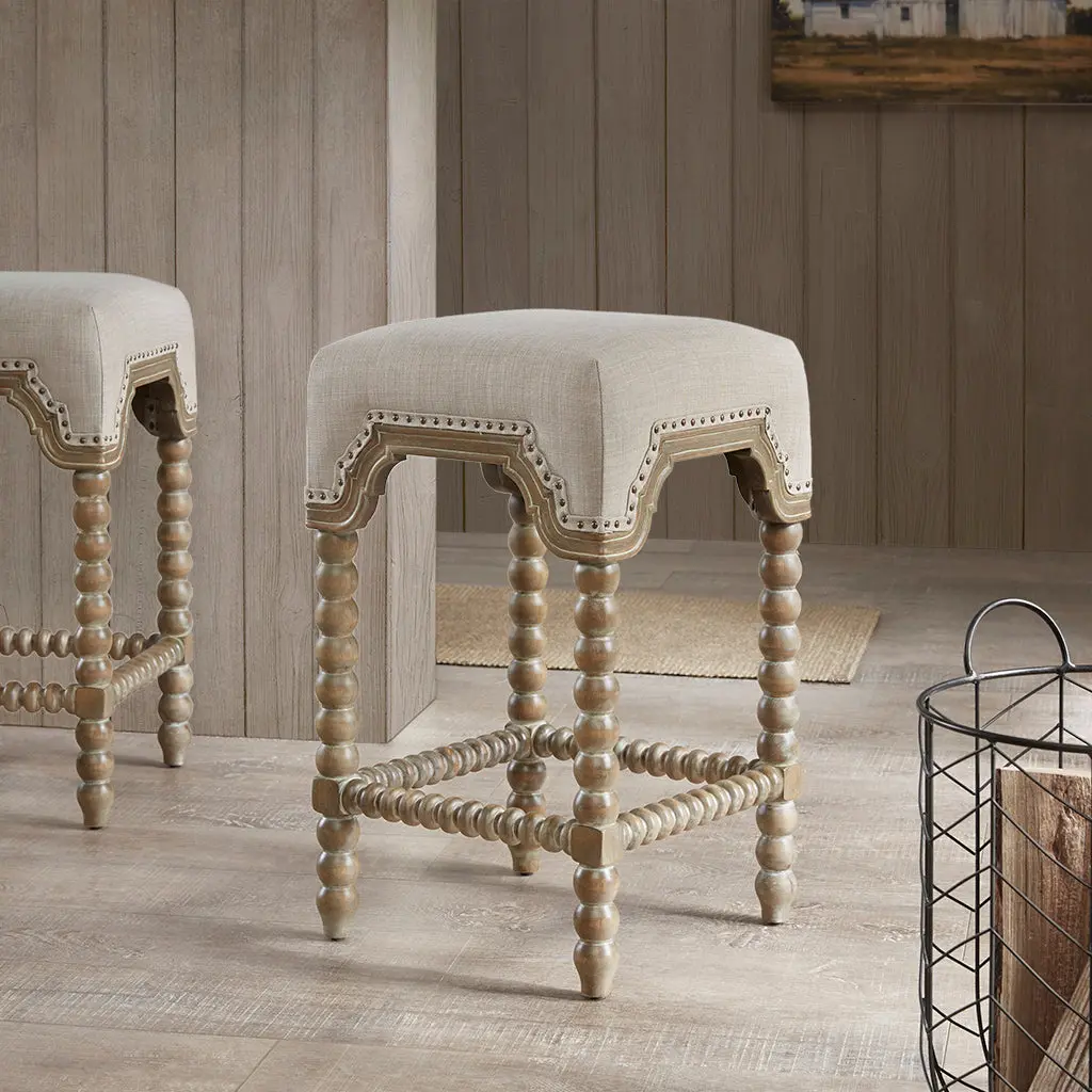 Christine Counterstool Light Grey Polyester Bar Stool Kitchen Island jla