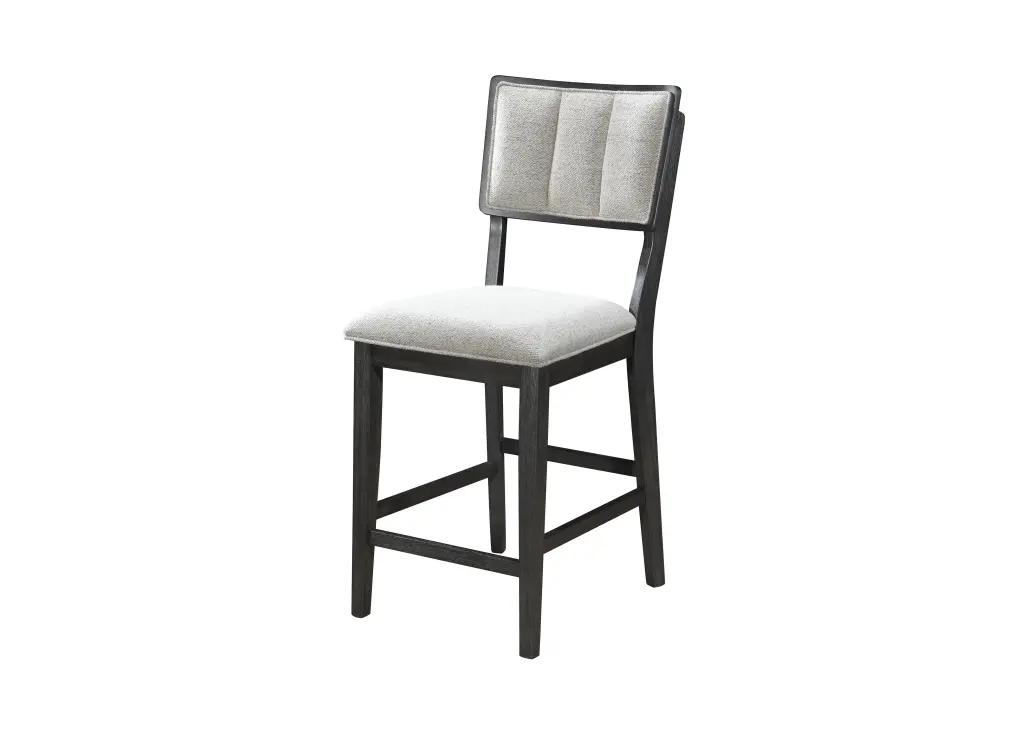 2Pc Black Light Grey Counter Height Chair Full Back Wood Stools kanepe