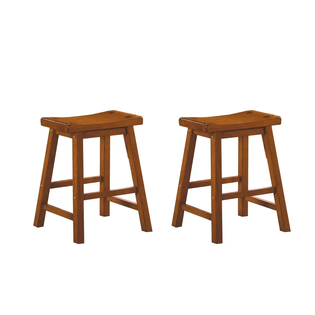Casual Dining 18 Inch Height Saddle Seat Stools 2Pc Set Solid Timber Oak kanepe
