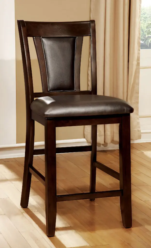 Contemporary Set 2 Counter Height Chairs Dark Cherry And Espresso Finish kanepe