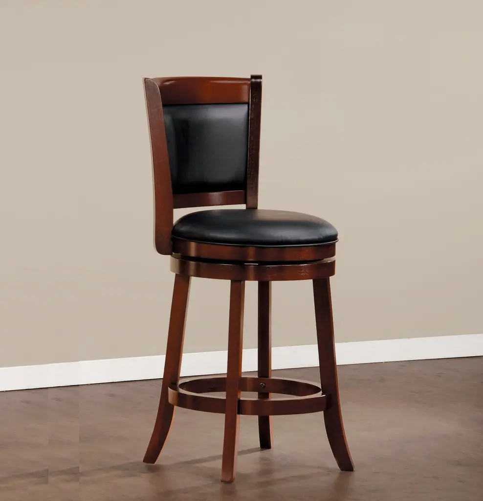 Cozy Swivel Counter Height Chair Dark Cherry Faux Leather kanepe