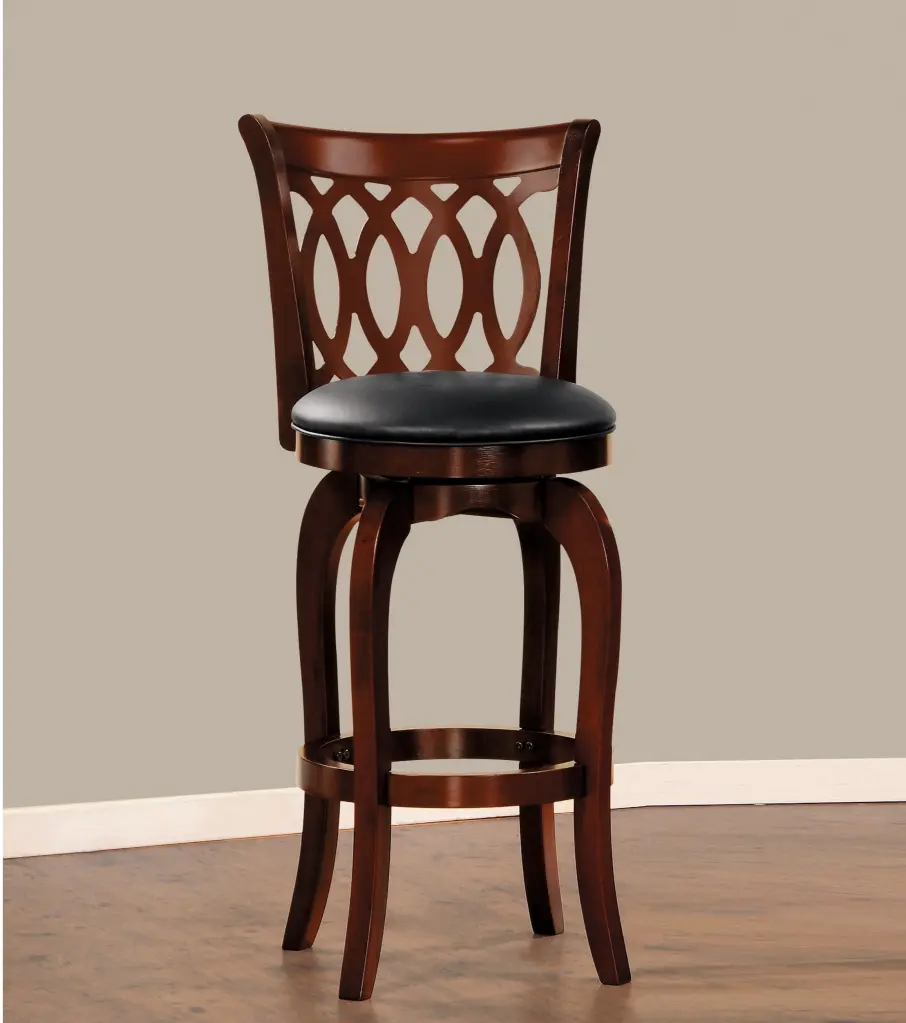 Cozy Swivel Pub Height Chair 1Pc Dark Cherry Finish Bar Stool kanepe