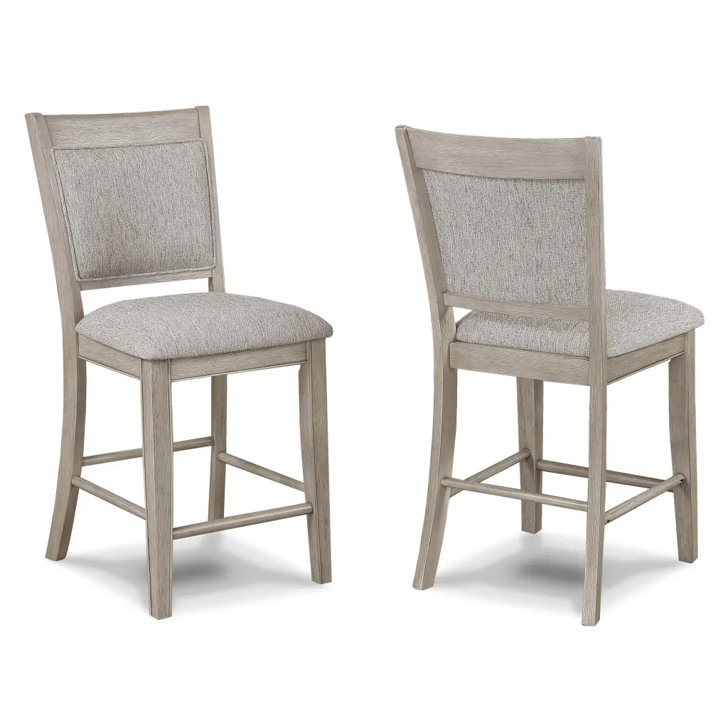 Farmhouse Style 2Pc Antique Grey Finish Counter Height Bar Stools Set kanepe