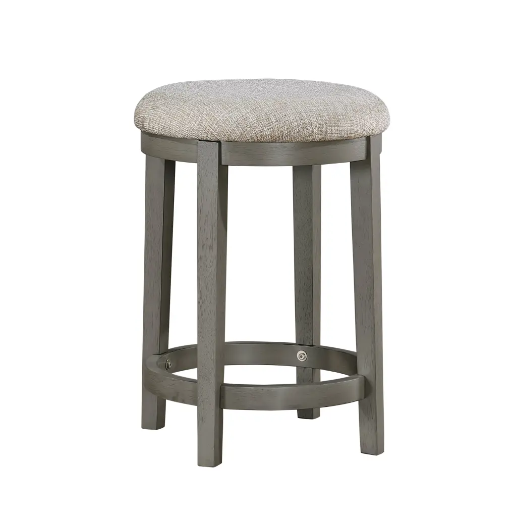 Light Gray Finish Counter Height Stools Set 2 Foam Cushioned Seats kanepe