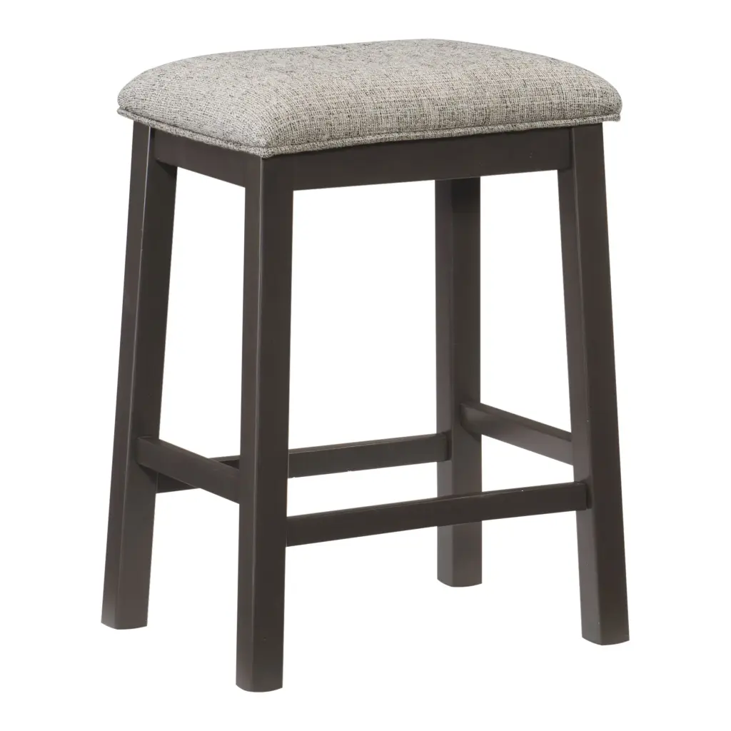 Modern Aesthetic Set 2 Counter Height Stool Gunmetal Gray Finish Wooden Seat kanepe