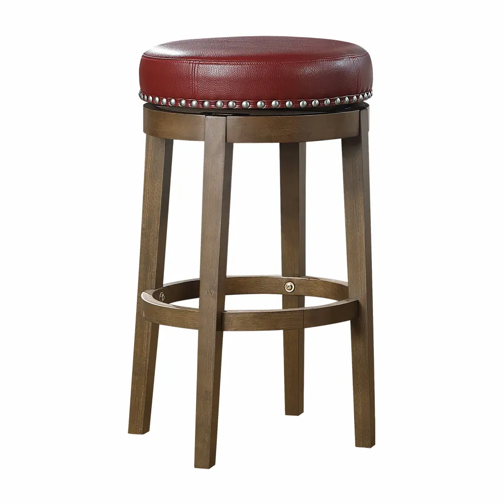 Round Swivel Bar Stools Set 2, Red Faux Hide 360 Degree Swivel Stools kanepe