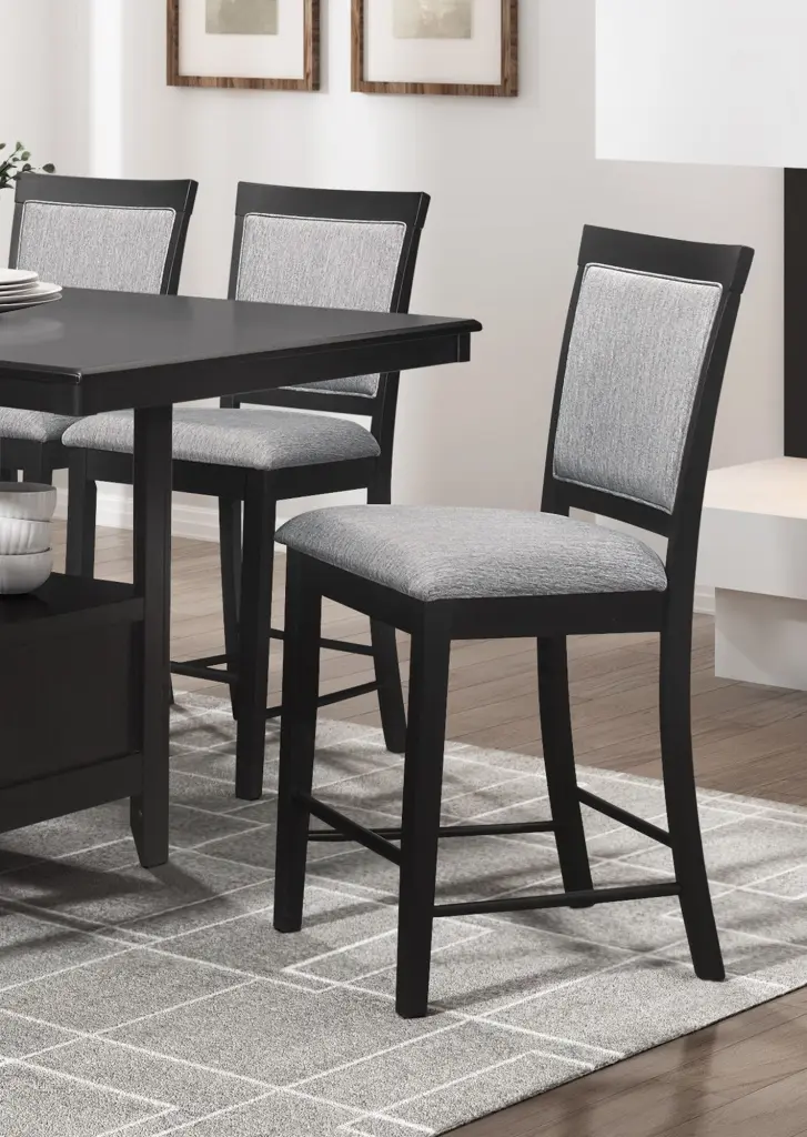 Set 2 Charcoal Gray Upholstered Counter Height Chairs kanepe