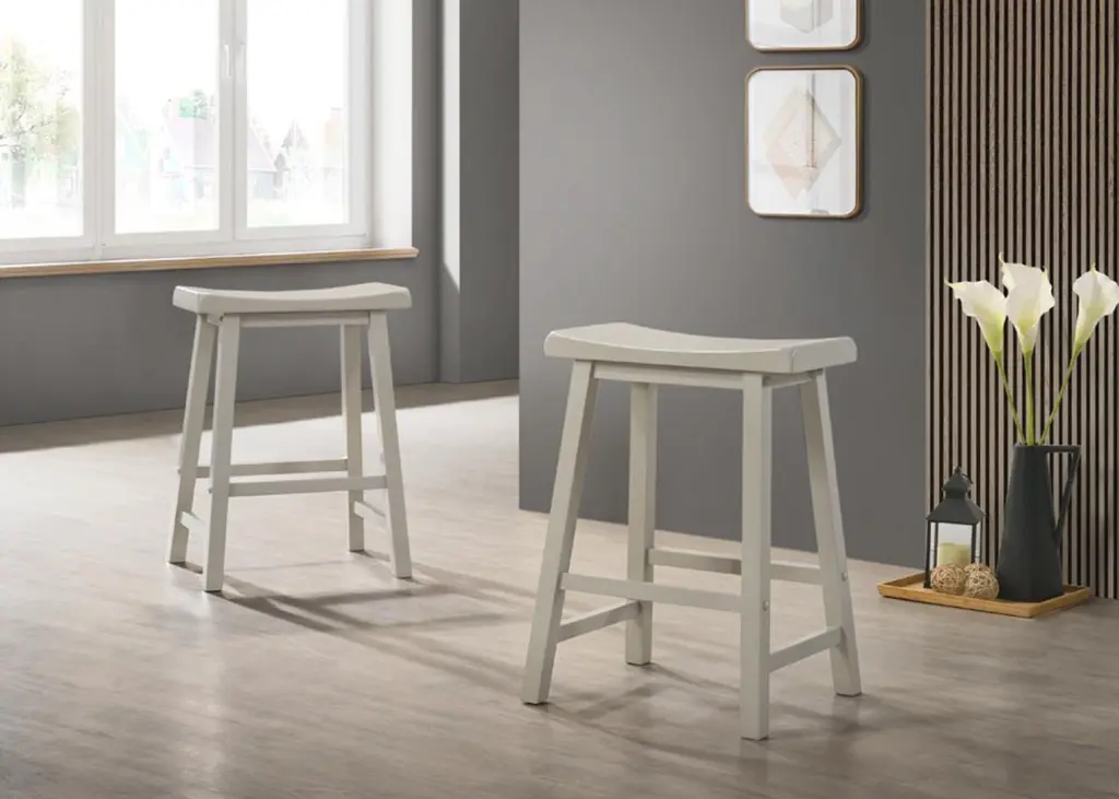 Set 2 Alonzo Counter Height Stools - Light Gray Backless Comfort-fit lilola home