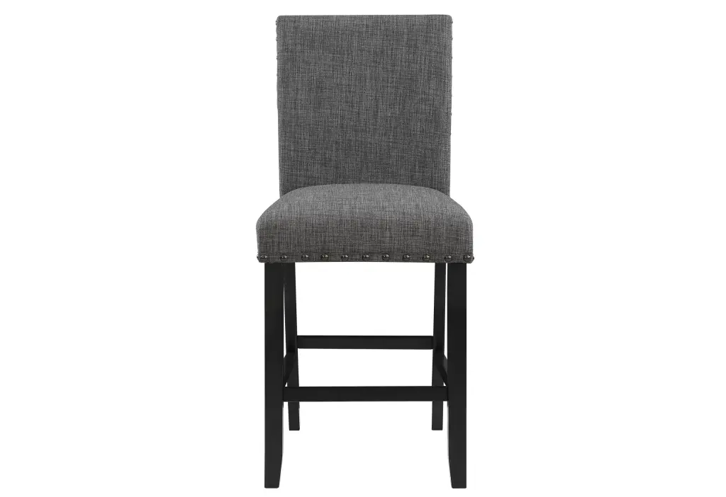 Marian Dark Gray Bar Stool Kit 2 Solid Gray Dining Room Foam Rectangular luxe modern furniture