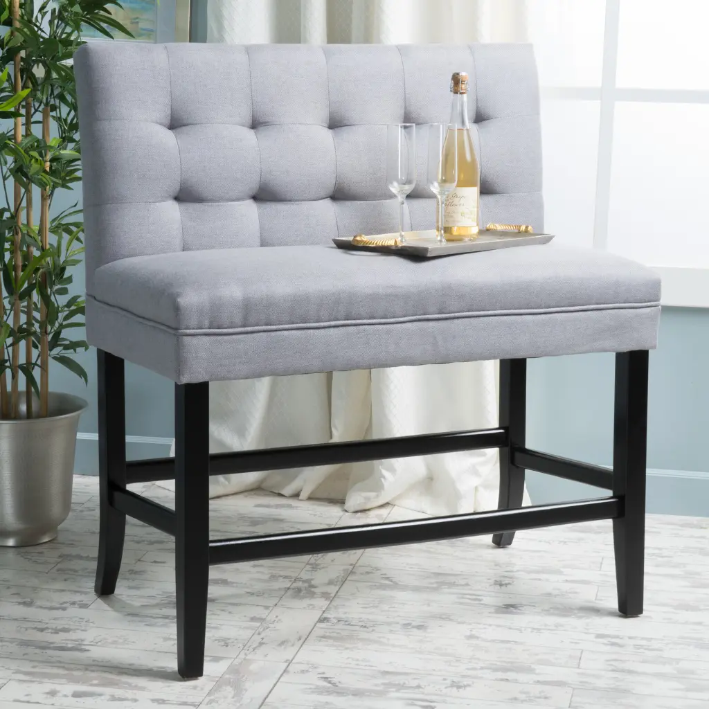 Light Grey Barstool Modern Kitchen Counter Stool Comfortable Seating nh-perfect home